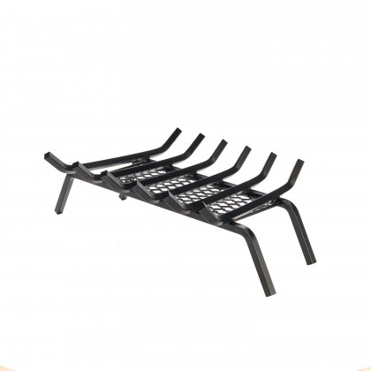 HY-C Liberty Foundry 27" Heavy-Duty Steel Fireplace Grate with Ember Retainer